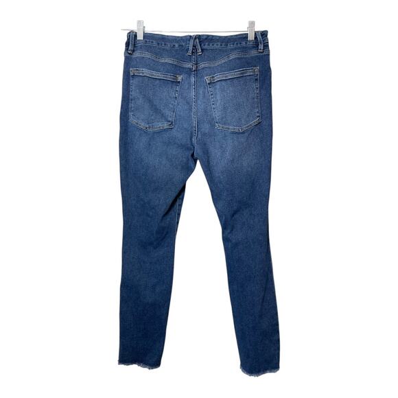 Good American Skinny Jeans Good Legs Cropped Fray Raw Hem Size 14 32 Distressed - Picture 3 of 6